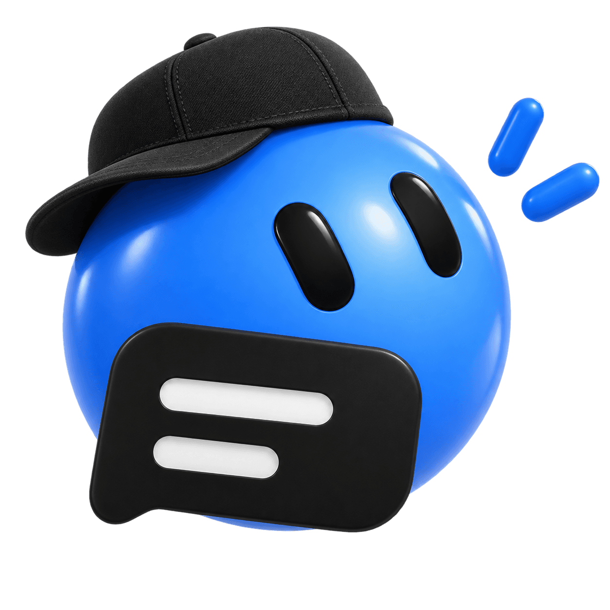 Tape, electric blue bot with streetwear cap