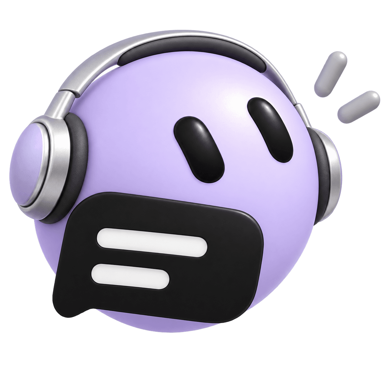 Kolwatch, lavender bot with silver headphones