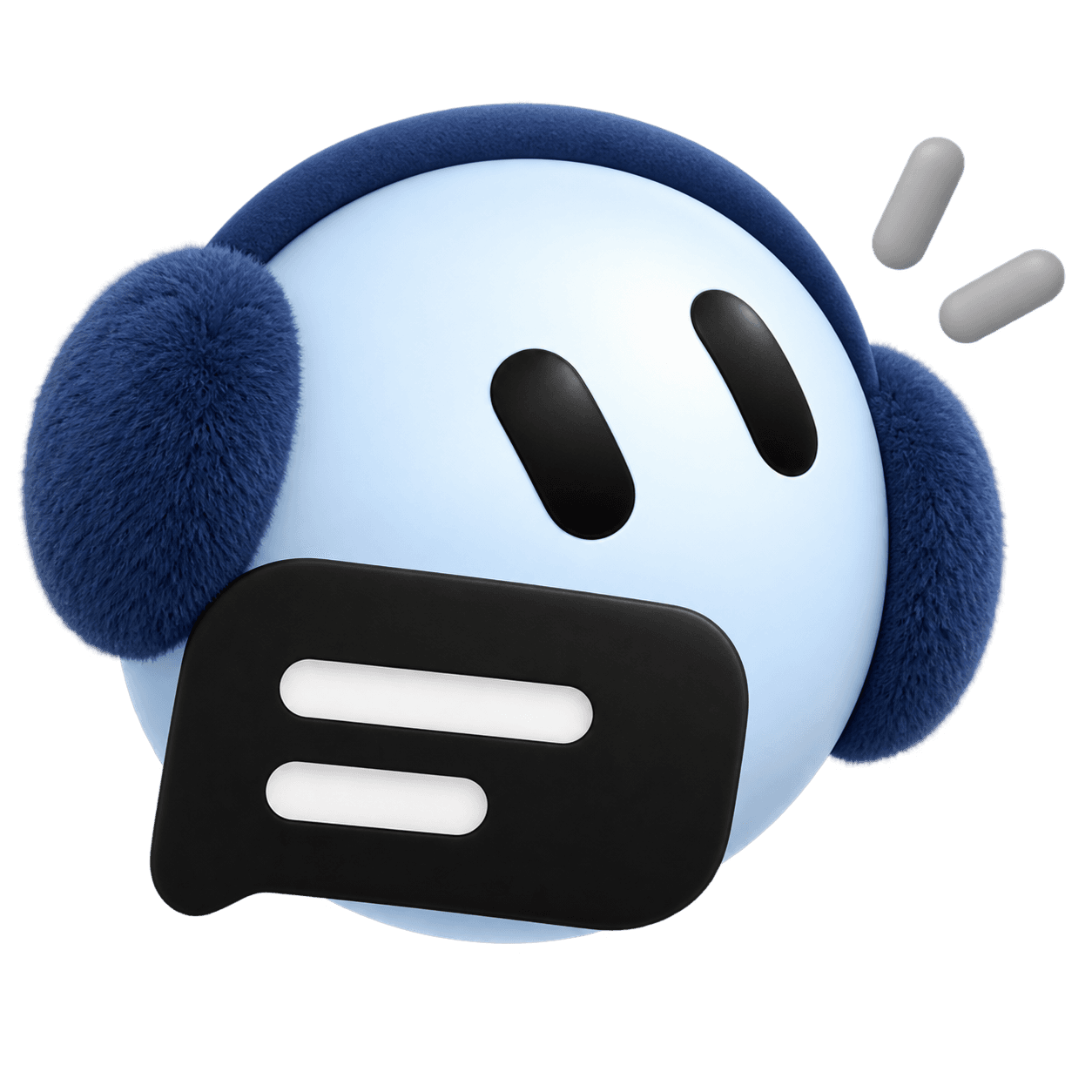 Frost, arctic blue bot with navy earmuffs