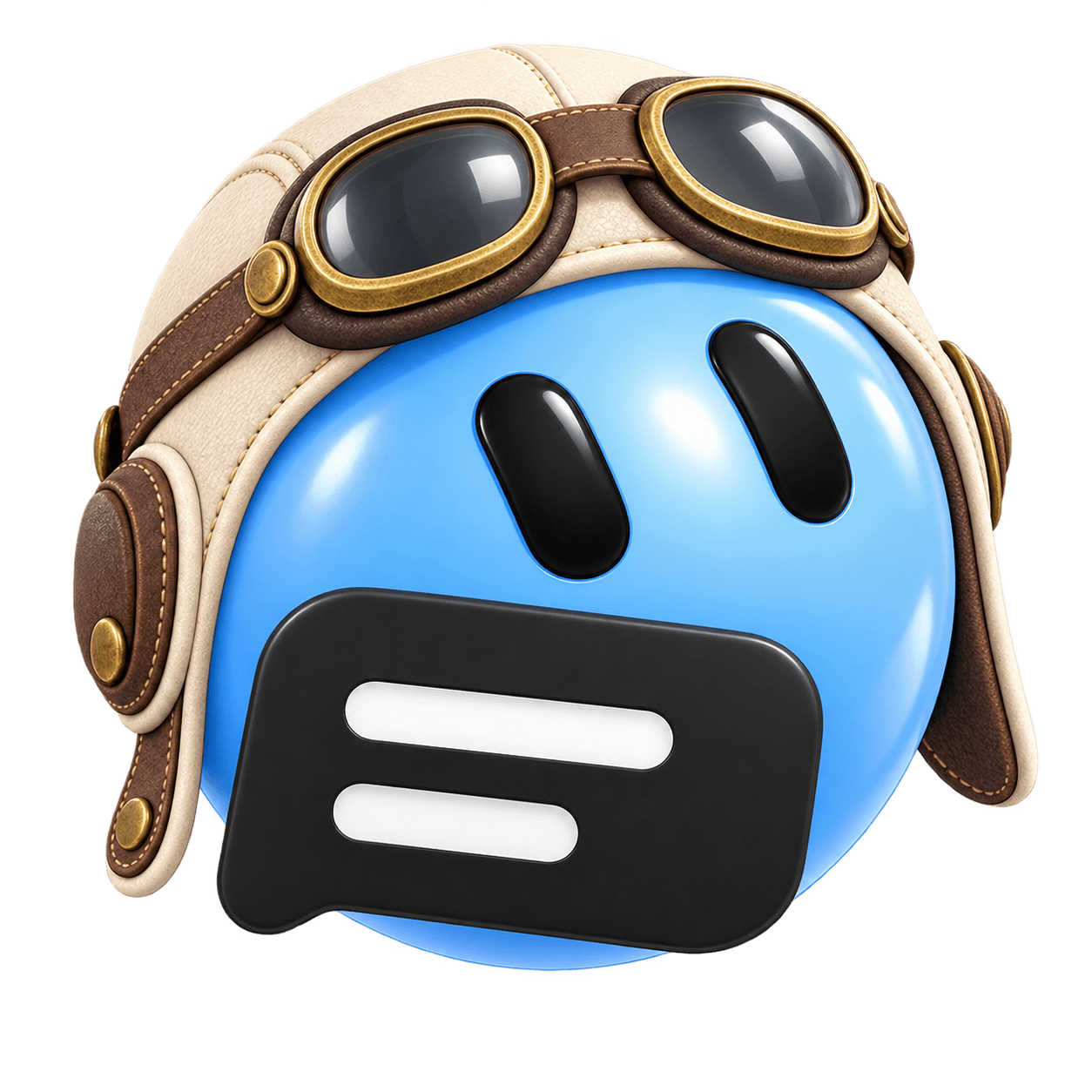 Airdrop, sky blue bot with cream aviator cap