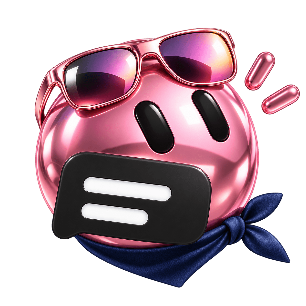 Jeetmirror, rose chrome bot with mirrored sunglasses
