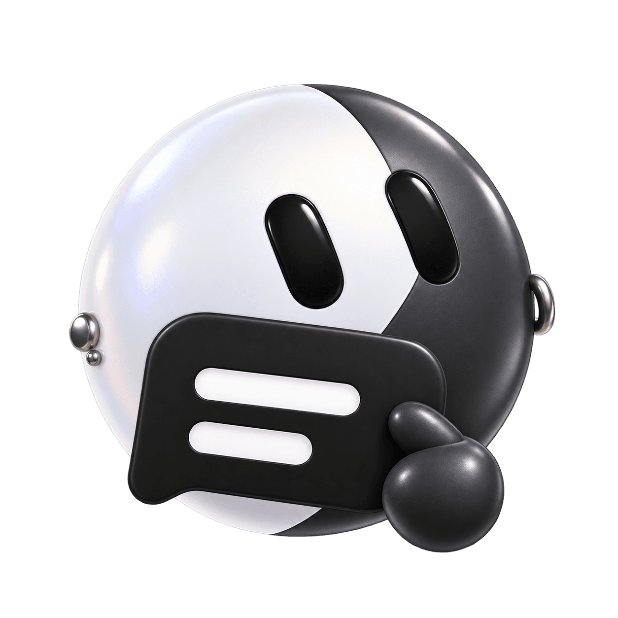 Twin, split pearl and charcoal bot with asymmetric ear studs