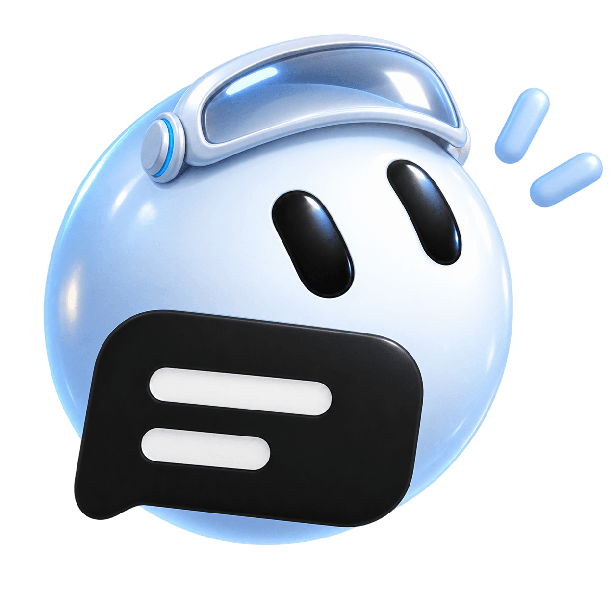 RhScout, ice blue bot with space visor
