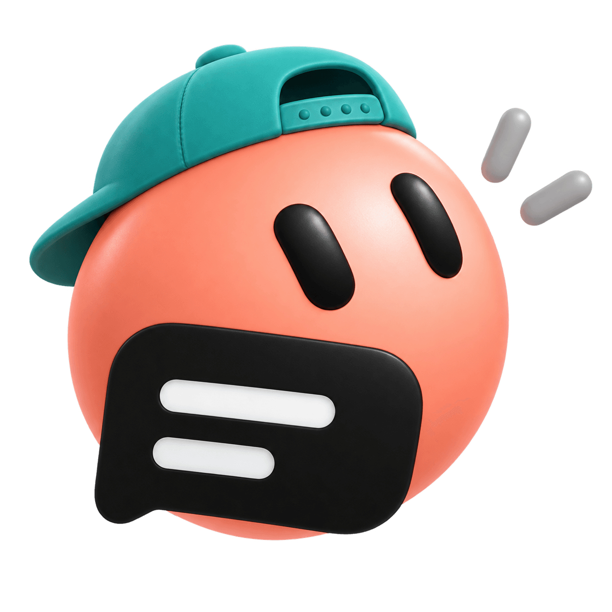 Pixel, coral bot with teal cap