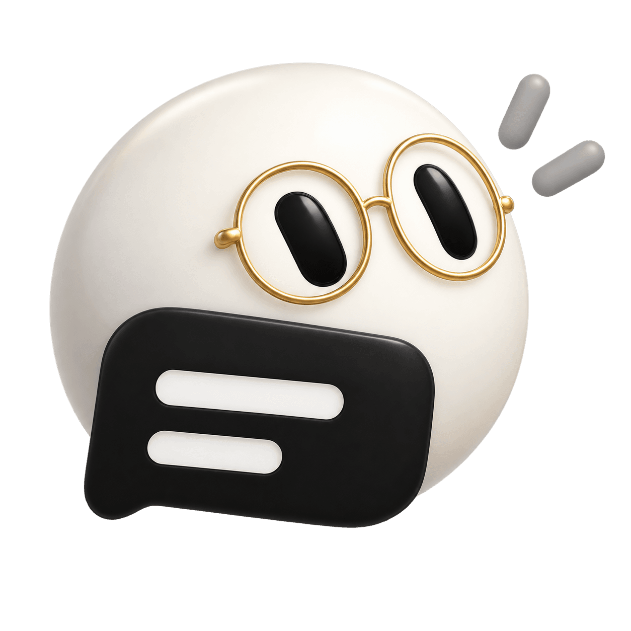Editor, ivory bot with round gold glasses
