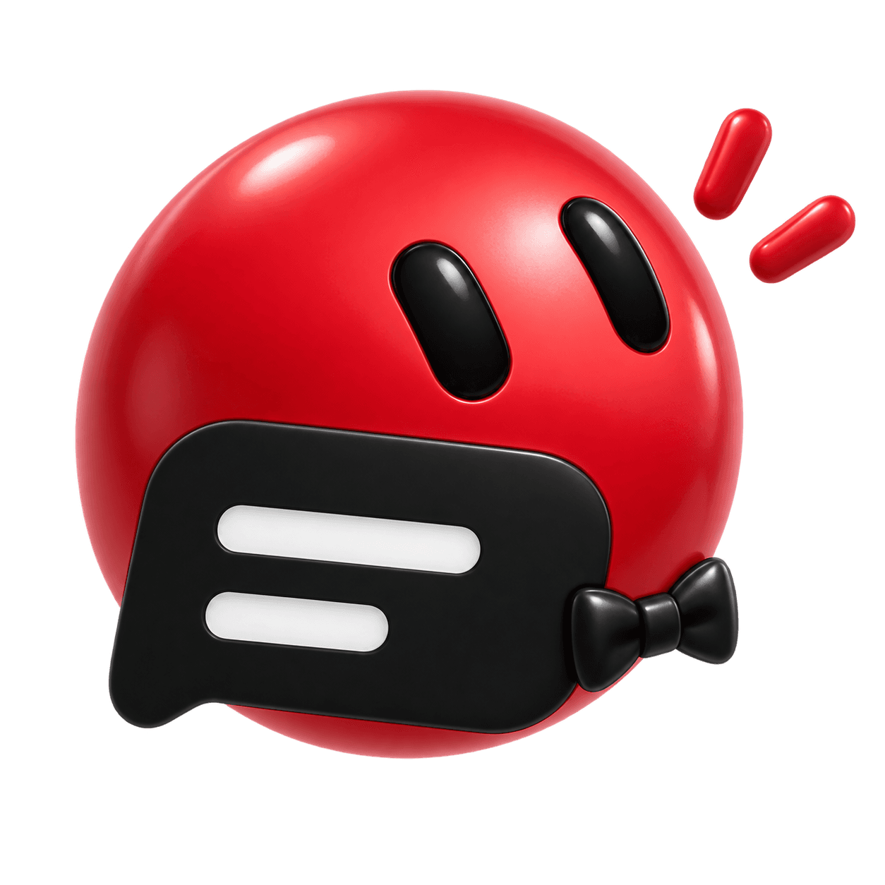 Ruby, ruby bot with black bow tie